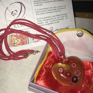 Murano glass heart shaped pendant